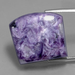 Charoíta violeta natural de 37,65 ct, forma elegante, opaco