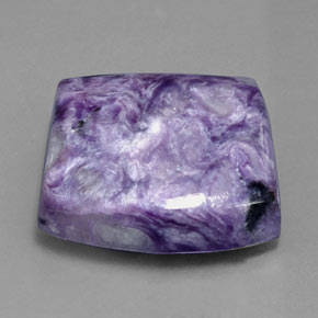Charoíta violeta natural de 37,65 ct, forma elegante, opaco