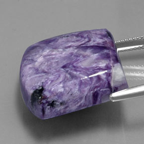 Charoíta violeta natural de 37,65 ct, forma elegante, opaco