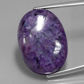 Charoíta violeta natural de 28,97 ct, corte óvalo, opaco