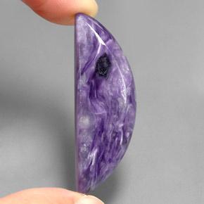 Charoíta violeta natural de 27,88 ct, forma elegante, opaco