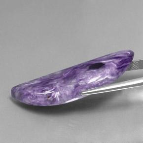 Charoíta violeta natural de 27,88 ct, forma elegante, opaco