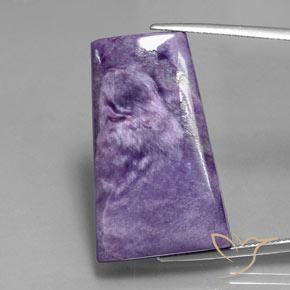 39.47ct Natural Violeta oscuro Charoíta, Corte Baguette, Opaco