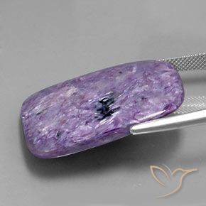 Charoíta Violeta intenso medio natural de 40.69 ct, Forma Cojín, Opaco