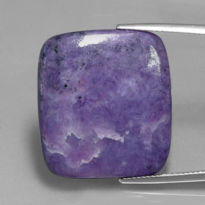 Charoíta Violeta natural de 27.69 ct, Corte Cojín, Opaco