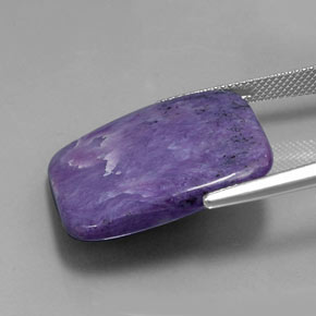 Charoíta Violeta natural de 27.69 ct, Corte Cojín, Opaco