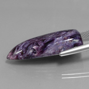 Charoíta violeta natural de 27,21 ct, forma elegante, opaco