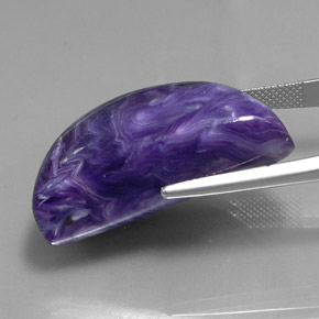 Charoíta violeta natural de 60,66 ct, forma elegante, opaco