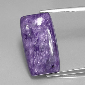 Charoíta Violeta natural de 13.90 ct, Corte Baguette, Opaco