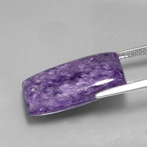 Charoíta Violeta natural de 13.90 ct, Corte Baguette, Opaco