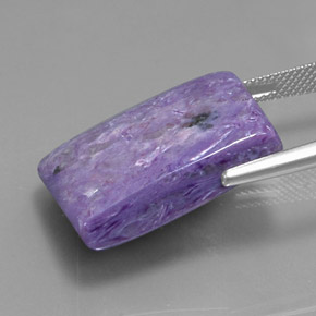 Charoíta violeta natural de 32,07 ct, forma elegante, opaco