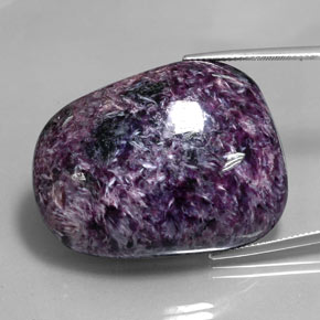 Charoíta violeta natural de 96,18 ct, forma elegante, opaco