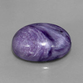 Charoíta violeta natural de 12,03 ct, corte óvalo, opaco