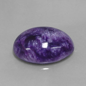 Charoíta violeta natural de 10,76 ct, corte óvalo, opaco