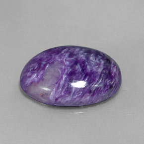 Charoíta violeta natural de 8,41 ct, corte óvalo, opaco