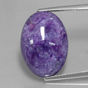 Charoíta Violeta natural de 11.76 ct, Corte Óvalo, Opaco