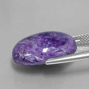Charoíta Violeta natural de 11.76 ct, Corte Óvalo, Opaco