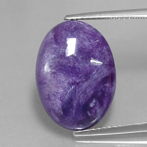 Charoíta Violeta natural de 9.06 ct, Corte Óvalo, Opaco