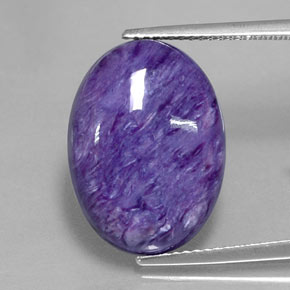 Charoíta violeta natural de 11,11 ct, corte óvalo, opaco