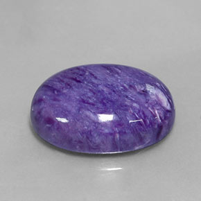 Charoíta violeta natural de 11,11 ct, corte óvalo, opaco