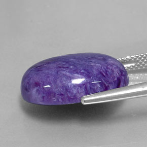 Charoíta violeta natural de 11,11 ct, corte óvalo, opaco