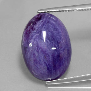 Charoíta violeta natural de 9,25 ct, corte óvalo, opaco