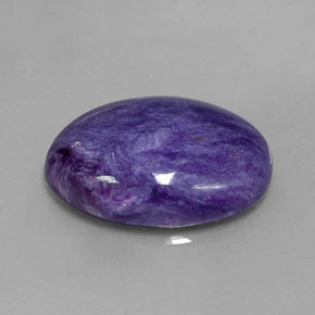 Charoíta violeta natural de 9,25 ct, corte óvalo, opaco