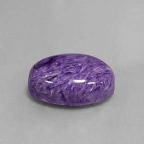 Charoíta violeta natural de 11,80 ct, corte óvalo, opaco