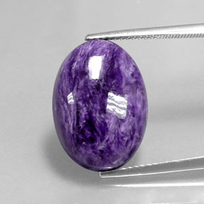 Charoíta violeta natural de 10,26 ct, corte óvalo, opaco
