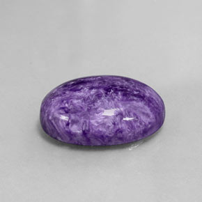 Charoíta violeta natural de 10,26 ct, corte óvalo, opaco
