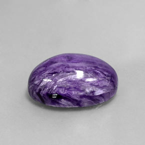 Charoíta violeta natural de 12,83 ct, corte óvalo, opaco