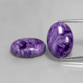 Gemas de charoíta violeta natural de  ct, corte óvalo, opaco