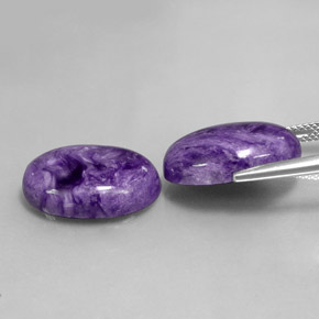 Gemas de charoíta violeta natural de  ct, corte óvalo, opaco