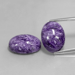 Gemas de charoíta violeta natural de  ct, corte óvalo, opaco