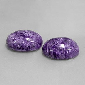Gemas de charoíta violeta natural de  ct, corte óvalo, opaco