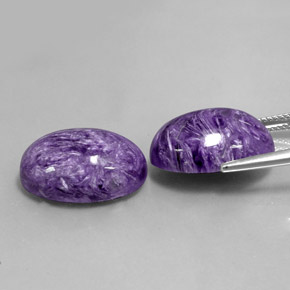 Gemas de charoíta violeta natural de  ct, corte óvalo, opaco