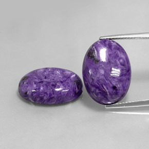 Gemas de charoíta violeta natural de  ct, corte óvalo, opaco