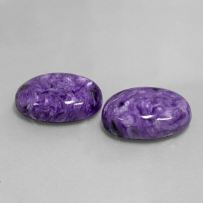 Gemas de charoíta violeta natural de  ct, corte óvalo, opaco