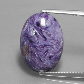 Charoíta Violeta natural de 9.32 ct, Corte Óvalo, Opaco