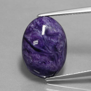 Charoíta Violeta natural de 9.57 ct, Corte Óvalo, Opaco