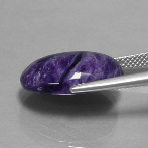 Charoíta Violeta natural de 9.57 ct, Corte Óvalo, Opaco