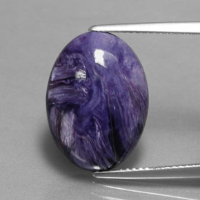 Charoíta violeta natural de 9,17 ct, corte óvalo, opaco