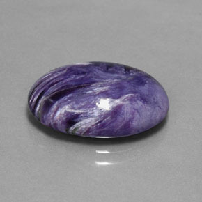 Charoíta violeta natural de 9,17 ct, corte óvalo, opaco