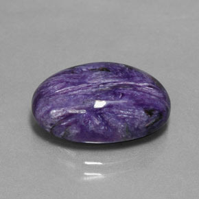 Charoíta violeta natural de 11,27 ct, corte óvalo, opaco