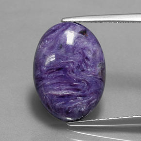 Charoíta Violeta natural de 9.62 ct, Corte Óvalo, Opaco