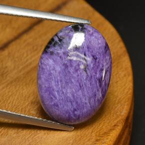 Charoíta violeta natural de 9,17 ct, corte óvalo, opaco