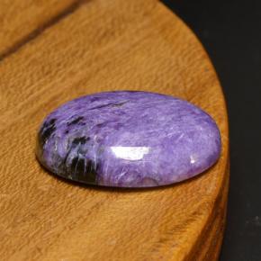 Charoíta violeta natural de 9,17 ct, corte óvalo, opaco