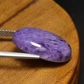 Charoíta violeta natural de 9,17 ct, corte óvalo, opaco