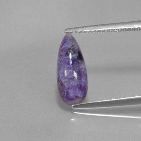 Charoíta violeta natural de 1,73 ct, en forma de pera, opaco
