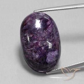 35.08ct Natural Violeta oscuro medio Charoita, Ovalada, Opaco
